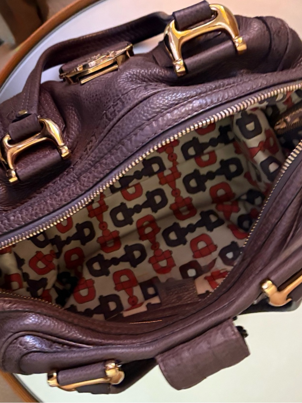 Gucci Brown Leather Briefcase with Gold Crest Hardware - Picture 6 of 12